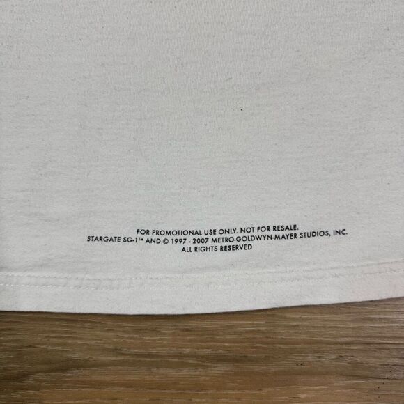 Stargate Worlds Size XL Promo Graphic Tee Shirt White Cancelled CME Video Game - Picture 9 of 9